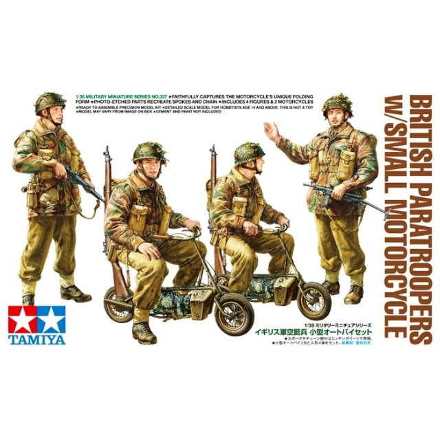 British Paratroopers with Small Motorcycle