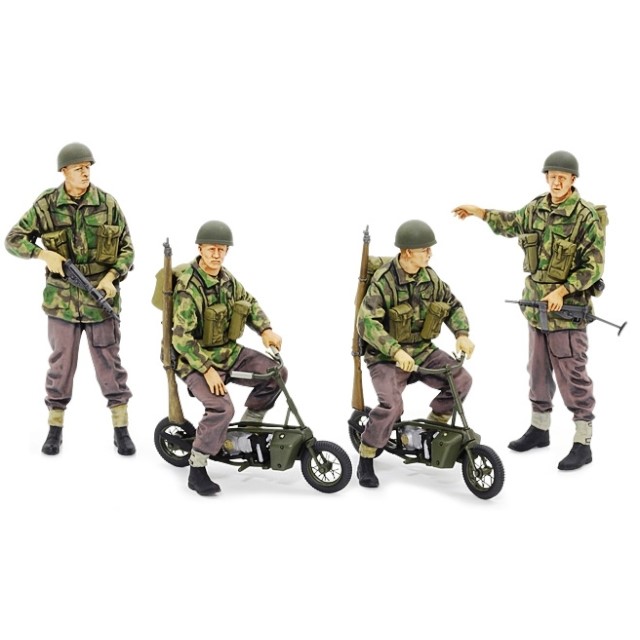 British Paratroopers with Small Motorcycle