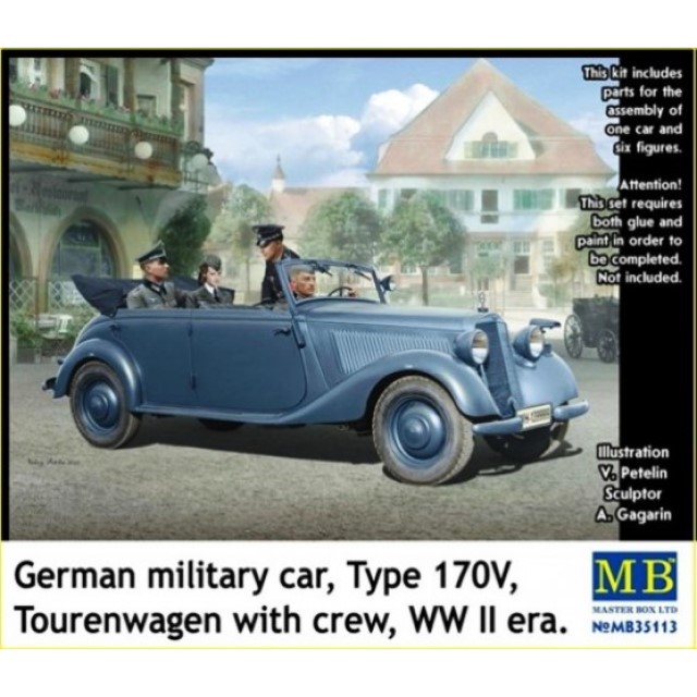 German Military Car Type 170V Tourenwagen With Crew WWII Era
