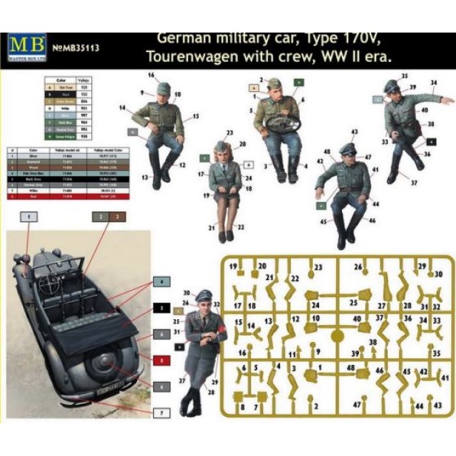 German Military Car Type 170V Tourenwagen With Crew WWII Era