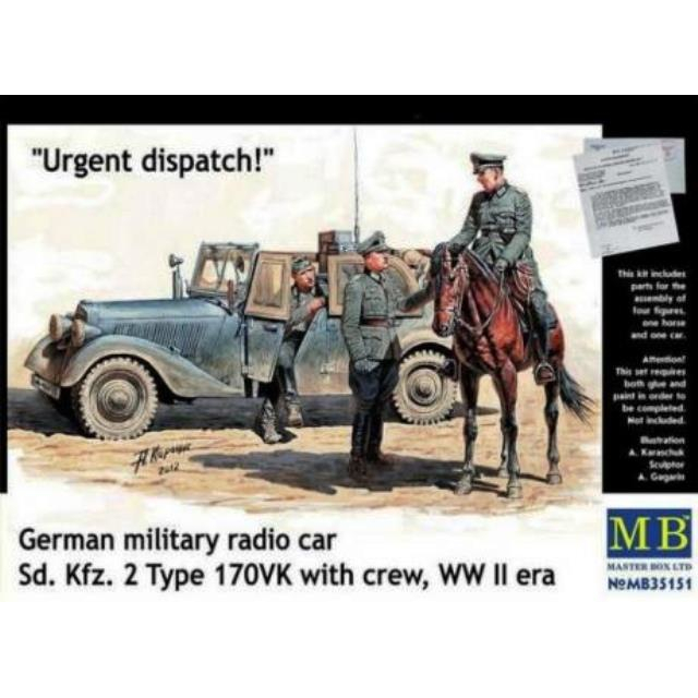 German Military Radio Car Sd.Kfz.2 Type 170VK With Crew (WWII Era)