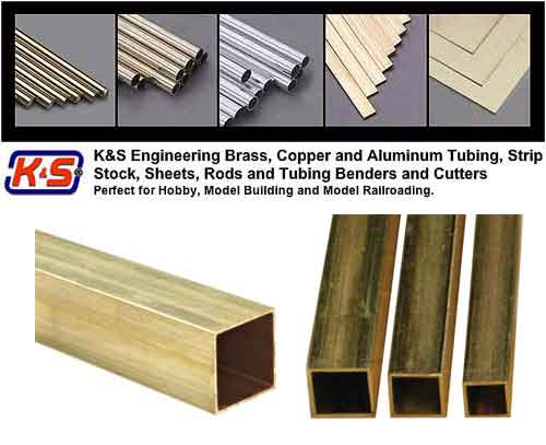 (1/4") 6.35mm Square Brass Tube - L = 304.8mm