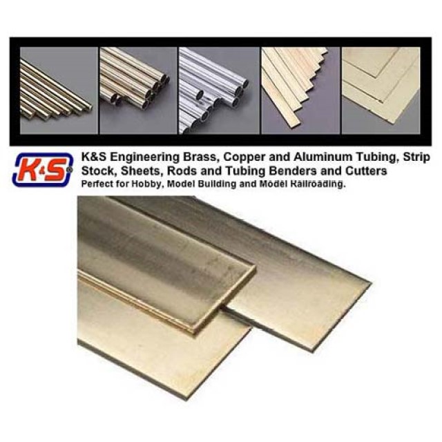 (.025 X 3/4") 0.64mm x 19.05mm Brass Strip - L = 304.8mm 1 Pcs