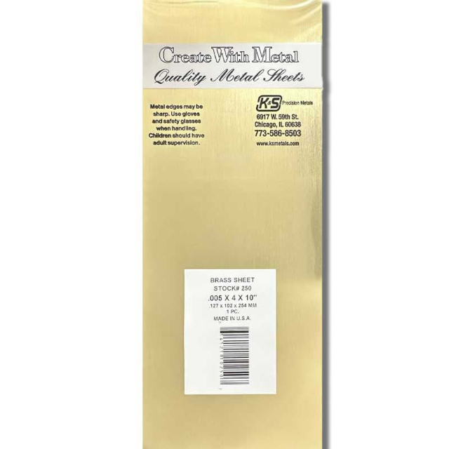 0,13mm x 102mm x 254mm 1 Pcs Brass Sheet 