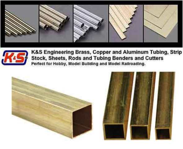 (1/4") 6,35mm X 0.35mm Wall Square Brass Tube 1 Pcs - L = 304,8mm