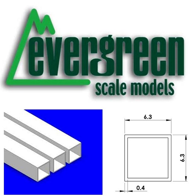 Square Tubing 6.3mm X 6.3mm (3 Pieces Per Pack) #254 
