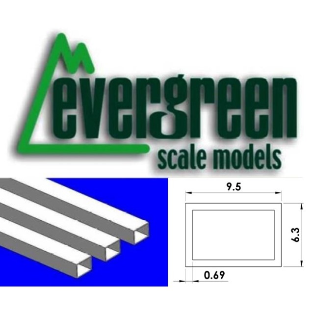Rectangular Tubing 6.3mm x 9.5mm (2 Pieces Per Pack) #259 