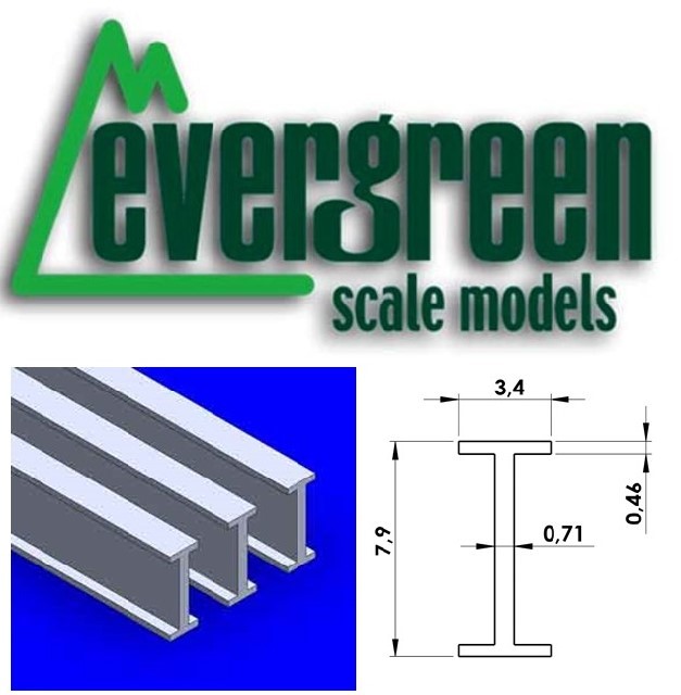 I-Beam Height 7.9mm X Width 3.4mm (2 Pieces Per Pack) #278 
