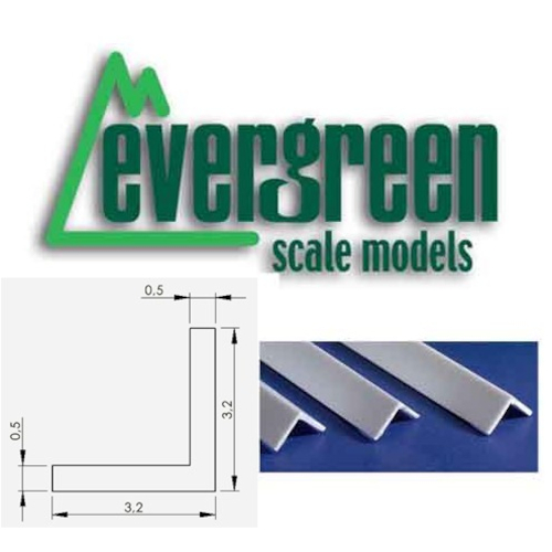 Equal Angle 3.2mm x Thk 0.50mm (3 Pieces Per Pack) #294 
