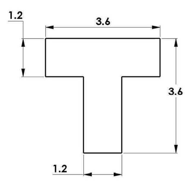 T-Profile 3.6x3.6x1.2mm (3 Pieces Per Pack) #766 