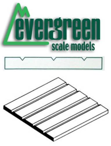 Freight Car Siding - 0,50mm Groove Spacing x 0.5mm Thk Sheet (1 Piece Per Pack) #2020 - Size 300mm x 150mm 
