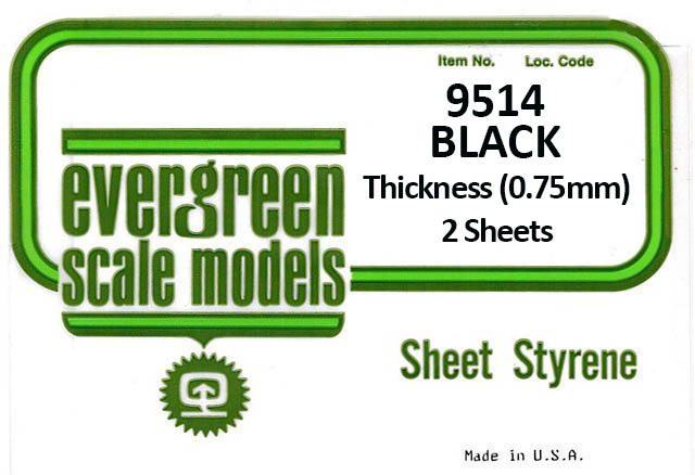 Black Sheets .75mm (2 Pieces Per Pack) #9514 