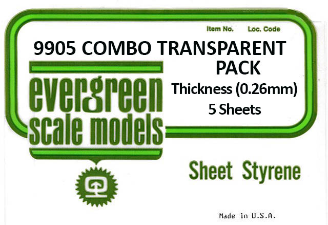 Tranparent Colored Sheets 0.26mm Assortment (5 Pieces Per Pack) #9905 