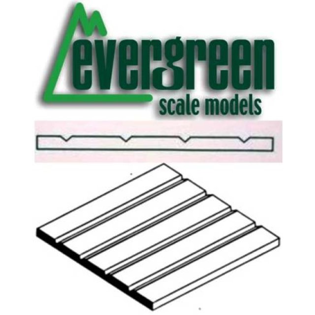 V-Groove Siding - 0.75mm Spacing x 0.5mm Thk Sheet (1 Piece Per Pack) #2030 - Size 300mm x 150mm 