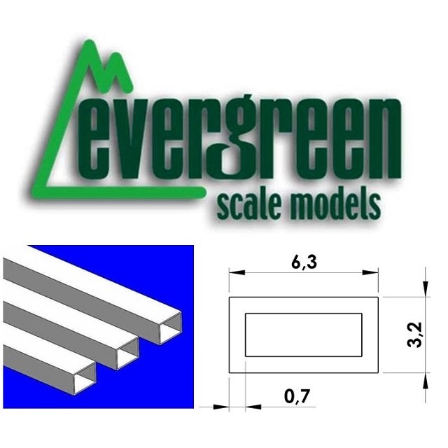 Rectangular Tubing 3,2mm X 6,3mm (3 Pieces Per Pack) #257 