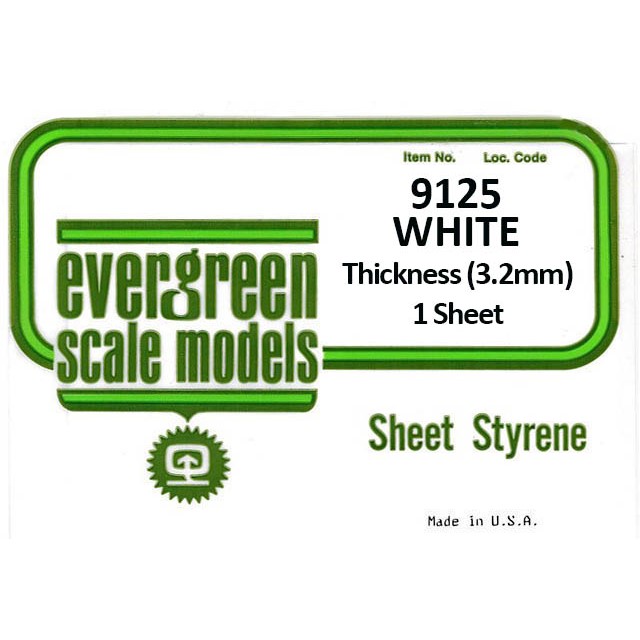 Plain Styrene Sheets 3.2mm (1 Piece Per Pack) #9125 
