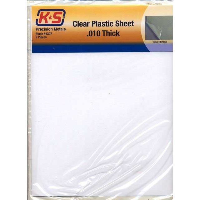 0.254mm Clear Plastic Sheet (2 Pieces) #1307 - Size 280mm x 216mm