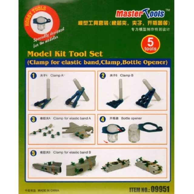 Master Tools Model Kit Tool Set (Clamp for Elastic Band , Clamp , Bottle Opener)