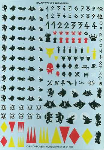 Warhammer 40K - Space Wolves Transfer Sheet.