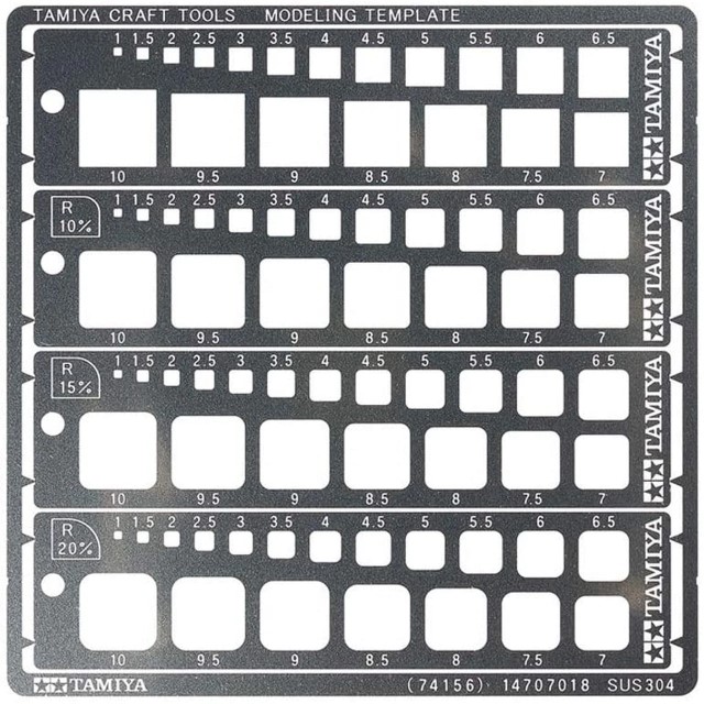 Modeling Template, Square 1-10mm