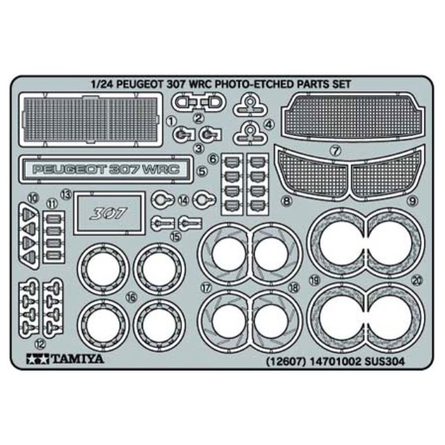 Peugeot 307 WRC Photo Etched Parts