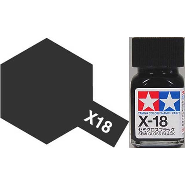 X-18 Semi Gloss Black - Gloss - Enamel Paint