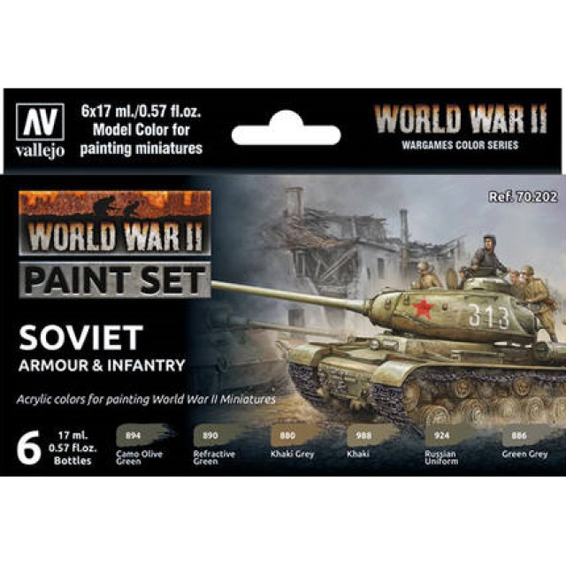 WWII Soviet Armour & Infantry (6 Colour Set)