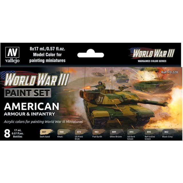 WWIII American Armour & Infantry (8 Colour Set)