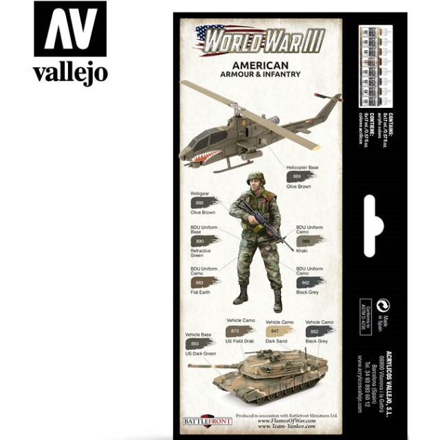 WWIII American Armour & Infantry (8 Colour Set)
