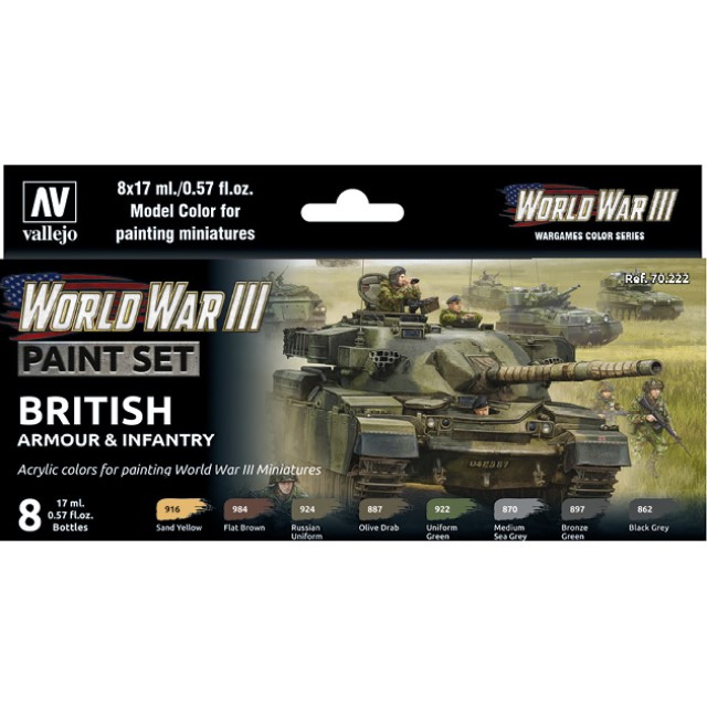 WWIII British Armour & Infantry (8 Colour Set)