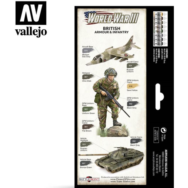WWIII British Armour & Infantry (8 Colour Set)