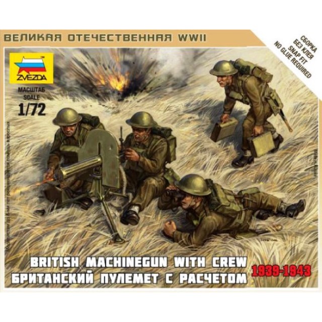 British Machine Gun Vickers With Crew